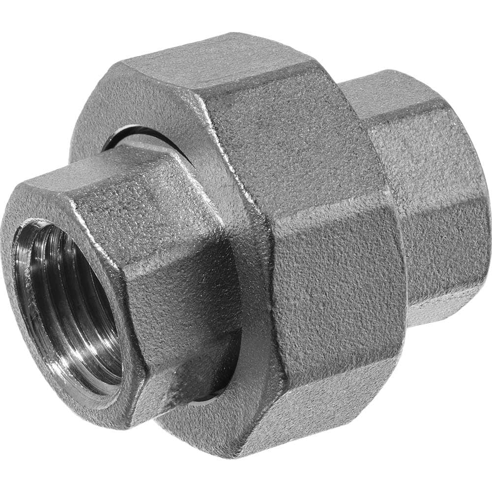 USA Sealing - Stainless Steel Pipe Fittings; Type: Union ; Fitting Size: 3/4 x 3/4 ; End Connections: FBSPP x FBSPP ; Material Grade: 304 ; Pressure Rating (psi): 150 - Exact Industrial Supply