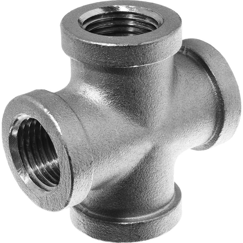 USA Sealing - Stainless Steel Pipe Fittings; Type: Cross ; Fitting Size: 1-1/2 x 1-1/2 x 1-1/2 x 1-1/2 ; End Connections: FBSPT x FBSPT x FBSPT x FBSPT ; Material Grade: 316 ; Pressure Rating (psi): 150 - Exact Industrial Supply