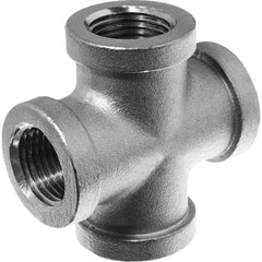 USA Sealing - Stainless Steel Pipe Fittings; Type: Cross ; Fitting Size: 3/8 x 3/8 x 3/8 x 3/8 ; End Connections: FBSPT x FBSPT x FBSPT x FBSPT ; Material Grade: 304 ; Pressure Rating (psi): 150 - Exact Industrial Supply