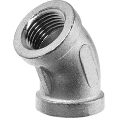 USA Sealing - Stainless Steel Pipe Fittings; Type: 45 Elbow ; Fitting Size: 1/4 x 1/4 ; End Connections: FBSPT x FBSPT ; Material Grade: 316 ; Pressure Rating (psi): 150 - Exact Industrial Supply