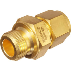 USA Sealing - Metal Compression Tube Fittings; Type: Male Straight Fitting ; End Connections: Tube OD x Male BSPT ; Tube Outside Diameter (mm): 6 ; Thread Size: 3/8 ; Material: Brass ; Compression Style: Double Ferrule - Exact Industrial Supply