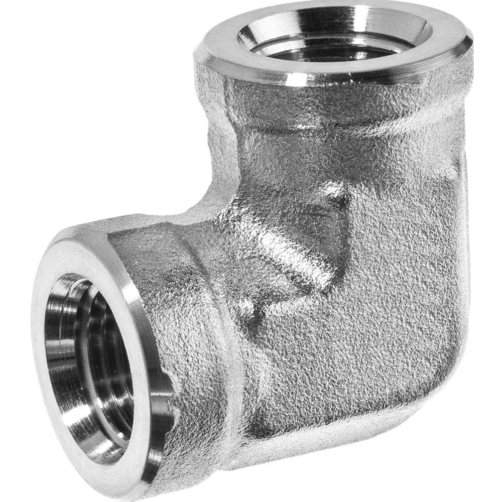 USA Sealing - Stainless Steel Pipe Fittings; Type: Elbow ; Fitting Size: 1/4 x 1/4 ; End Connections: FNPT x FNPT ; Material Grade: 304 ; Pressure Rating (psi): 6200 - Exact Industrial Supply