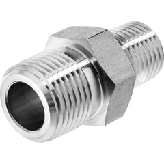 USA Sealing - Stainless Steel Pipe Fittings; Type: Reducing Hex Nipple ; Fitting Size: 1/2 x 1/4 ; End Connections: MNPT x MNPT ; Material Grade: 304 ; Pressure Rating (psi): 7200 - Exact Industrial Supply