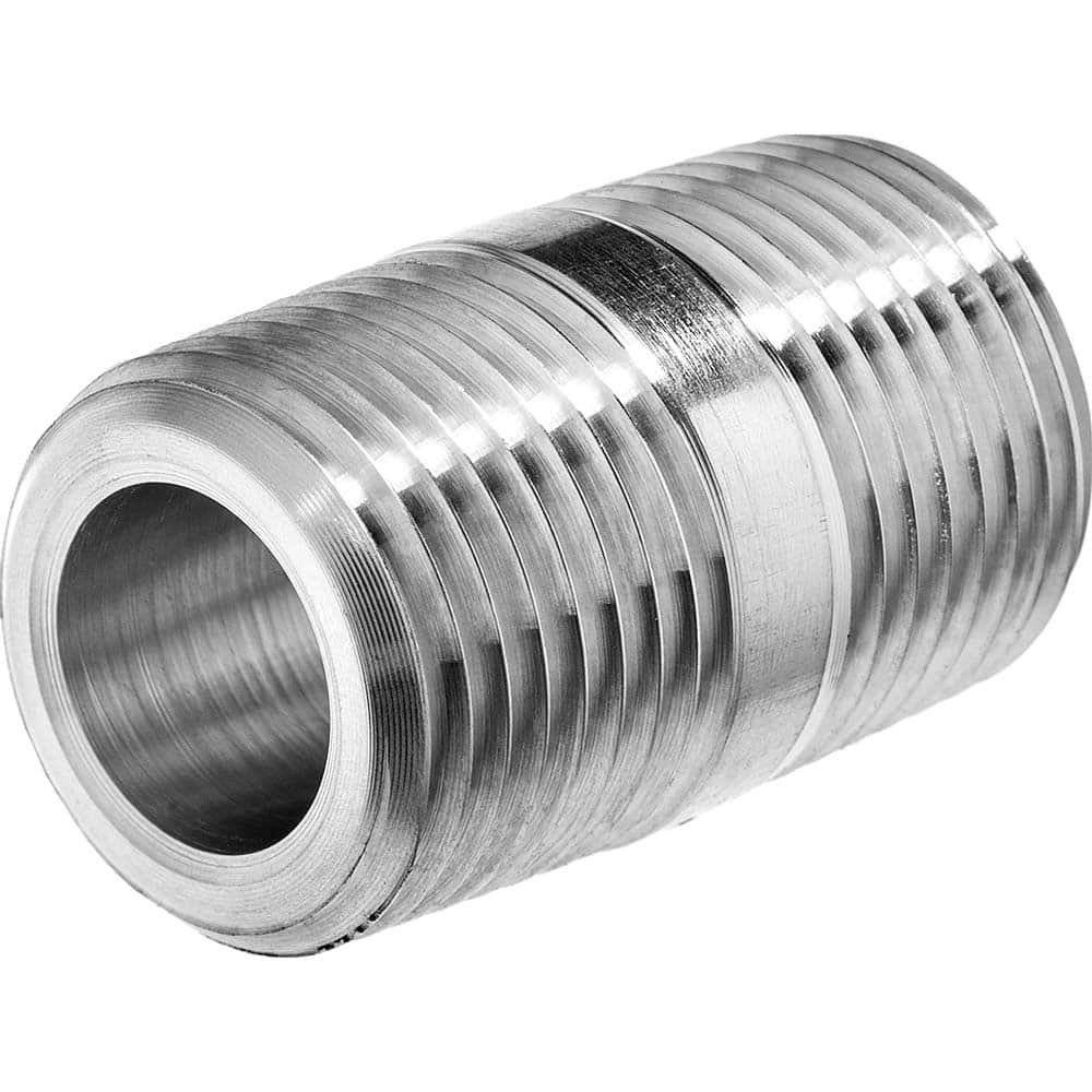 USA Sealing - Stainless Steel Pipe Fittings; Type: Close Nipple ; Fitting Size: 1/4 x 1/4 ; End Connections: MNPT x MNPT ; Material Grade: 304 ; Pressure Rating (psi): 7500 - Exact Industrial Supply