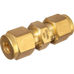 USA Sealing - Metal Compression Tube Fittings; Type: Conversion Union ; End Connections: Tube OD x Tube OD ; Tube Outside Diameter (mm): 10 ; Tube Outside Diameter (Inch): 1/4 ; Thread Size: None ; Material: Brass - Exact Industrial Supply