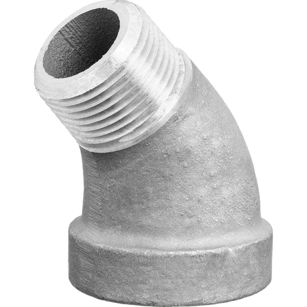 USA Sealing - Aluminum Pipe Fittings; Type: 45 Street Elbow ; Fitting Size: 1 x 1 ; End Connections: FNPT x MNPT ; Material Grade: Class 150 ; Pressure Rating (psi): 150 - Exact Industrial Supply