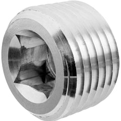 USA Sealing - Aluminum Pipe Fittings; Type: Square Socket Plug ; Fitting Size: 2 ; End Connections: MNPT ; Material Grade: Class 150 ; Pressure Rating (psi): 150 - Exact Industrial Supply