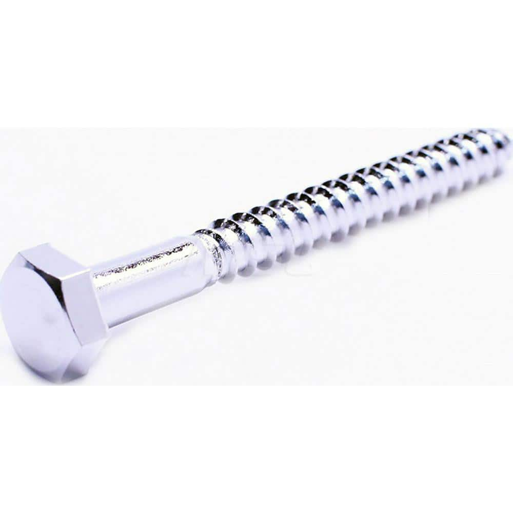 Lag Screws; Thread Size: 6″; Material: Stainless Steel; Head Type: Hex; Finish: NL-19; Head Height: 0.1719; Hex Size: 0.4375; Standards: ANSI B18.2.1; Application: Wood