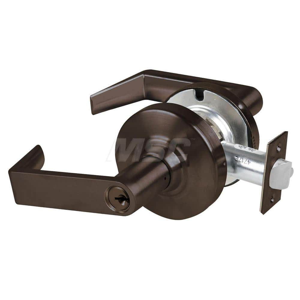 Lever Locksets; Type: Cylindrical Lock; Key Type: Keyed Different; Strike Type: Curved Lip Strike; Finish/Coating: Oil Rubbed Bronze; Material: Metal; Material: Metal; Door Thickness: 1.75 in; Backset: 2.75 in; Cylinder Type: Schlage C Keyway; Minimum Ord