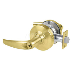 Lever Locksets; Type: Cylindrical Lock; Key Type: Keyed Different; Strike Type: Curved Lip Strike; Finish/Coating: Satin Brass; Material: Metal; Material: Metal; Door Thickness: 1.75 in; Backset: 2.75 in; Cylinder Type: Schlage C Keyway; Minimum Order Qua