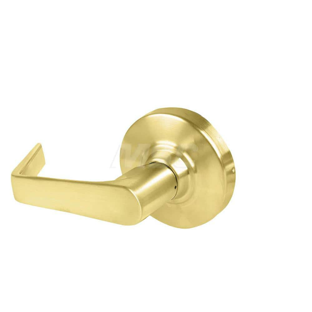 Lever Locksets; Type: Cylindrical Lock; Key Type: Keyless; Strike Type: Curved Lip Strike; Finish/Coating: Satin Brass; Material: Metal; Material: Metal; Door Thickness: 1.75 in; Backset: 2.75 in; Cylinder Type: No Keyway; Minimum Order Quantity: Metal; M