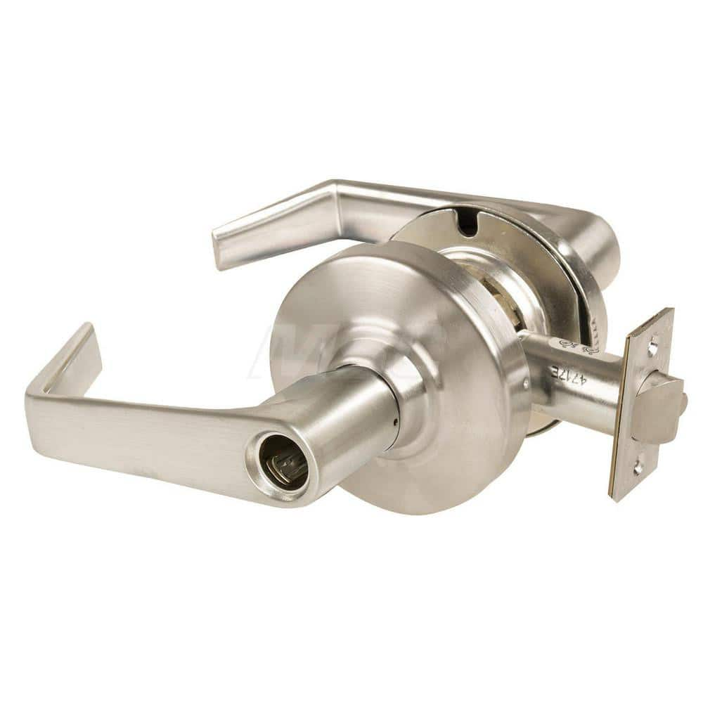 Lever Locksets; Type: Cylindrical Lock; Key Type: Keyless; Strike Type: Curved Lip Strike; Finish/Coating: Satin Nickel; Material: Metal; Material: Metal; Door Thickness: 1.75 in; Backset: 2.75 in; Cylinder Type: No Keyway; Minimum Order Quantity: Metal;