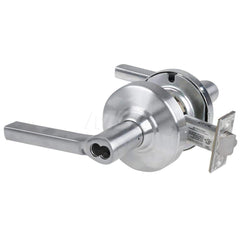 Lever Locksets; Type: Cylindrical Lock; Key Type: Keyless; Strike Type: Curved Lip Strike; Finish/Coating: Satin Chrome; Material: Metal; Material: Metal; Door Thickness: 1.75 in; Backset: 2.75 in; Cylinder Type: No Keyway; Minimum Order Quantity: Metal;