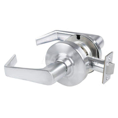 Lever Locksets; Type: Cylindrical Lock; Key Type: Keyless; Strike Type: Curved Lip Strike; Finish/Coating: Satin Chrome; Material: Metal; Material: Metal; Door Thickness: 1.75 in; Backset: 2.75 in; Cylinder Type: No Keyway; Minimum Order Quantity: Metal;