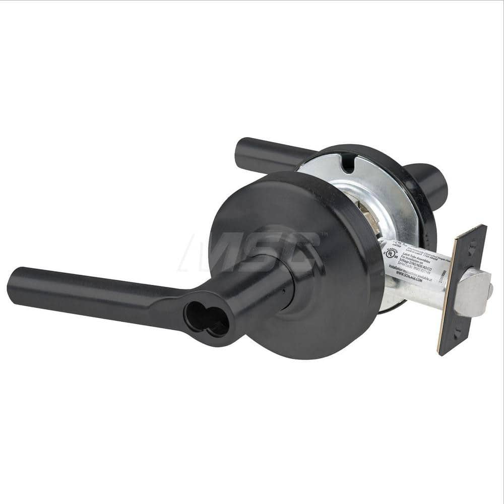 Lever Locksets; Type: Cylindrical Lock; Key Type: Keyless; Strike Type: Curved Lip Strike; Finish/Coating: Matte Black; Material: Metal; Material: Metal; Door Thickness: 1.75 in; Backset: 2.75 in; Cylinder Type: No Keyway; Minimum Order Quantity: Metal; M