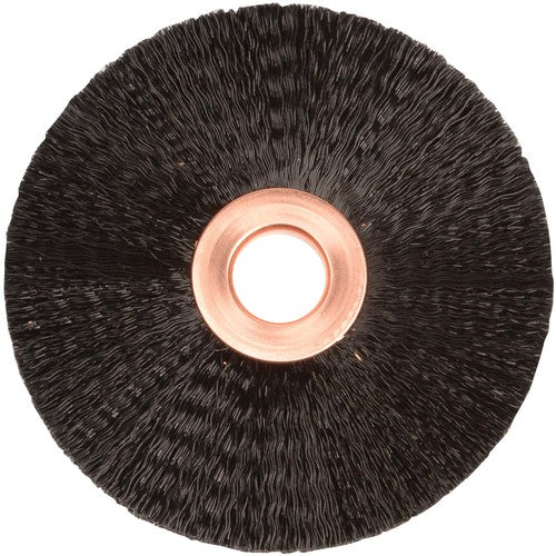 3″ Small Diameter Nylon Wheel, .010″ Crimped Black Fill, 1/2″ Arbor Hole - Caliber Tooling