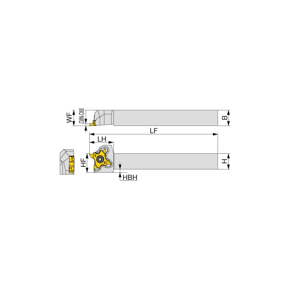 Indexable Grooving Toolholder:  STCL1616X18, Uses 18 Inserts,  No