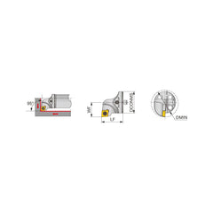 Replaceable Boring Bar Heads; Compatible Insert Style: CCMT; Compatible Insert Size Code: 32.52; Tool Material: Steel; Multi-use Tool: Yes; Lead Angle: 93.000; Through Coolant: Normal Pressure; For Shank Diameter: 1.2600 in; Cutting Tool Application: Faci