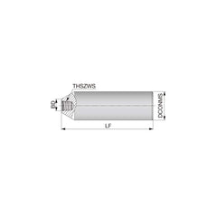 Replaceable Tip Milling Shank: Series VSSD, 6″ Straight Shank S04 Neck Thread, 5.8″ Neck Dia, Steel