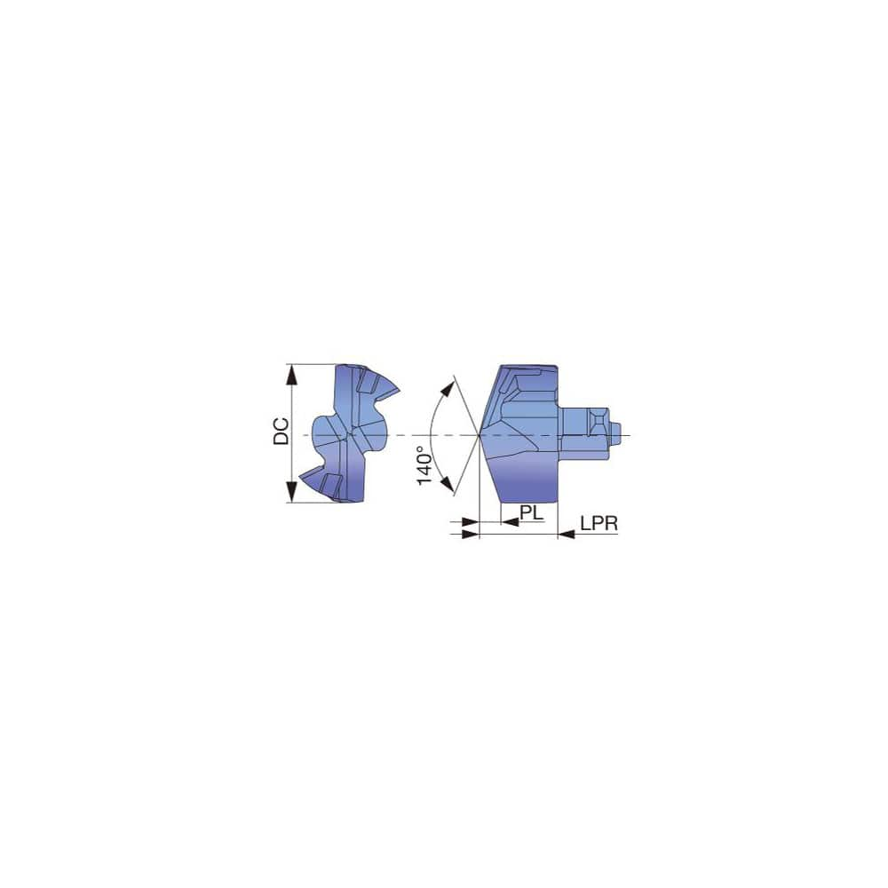 Replaceable Drill Tip:  DMH0748 AH9130,  140 &deg N/A TiAlN Finish,  No