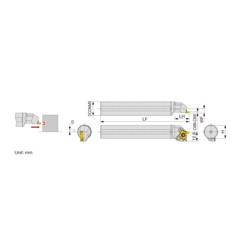 Indexable Grooving Toolholder:  JS25H-STCFL18, Uses 18 Inserts,  No