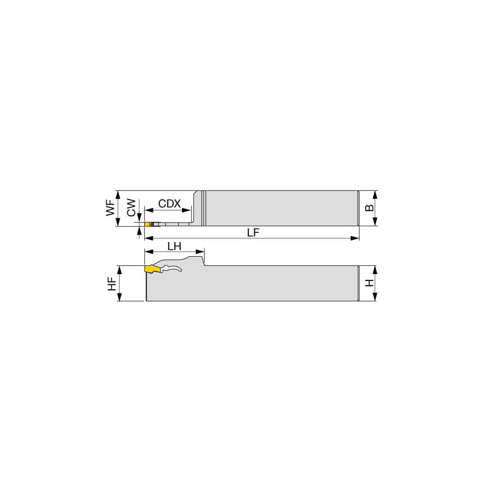 Indexable Grooving Toolholder:  QSER2525-2T33, Uses 2 Inserts,  No