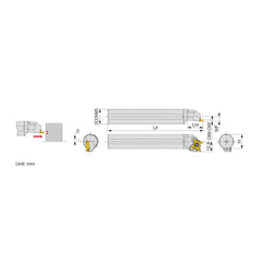 Indexable Grooving Toolholder:  JS20X-STCFL18, Uses 18 Inserts,  No