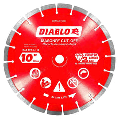 Freud - Wet & Dry-Cut Saw Blades; Blade Diameter (Inch): 10 ; Blade Material: Diamond-Tipped ; Arbor Style: Standard Round ; Arbor Hole Diameter (Inch): 5/8; 7/8 ; Arbor Hole Diameter (Decimal Inch): 5/8; 7/8 ; Application: Cutting Masonry - Exact Industrial Supply