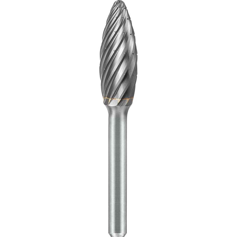 SGS Pro - SH-5, 1/2" Cut Diam, 1/4" Shank Length, NG6, Tungsten Carbide Flame Burr - Exact Industrial Supply