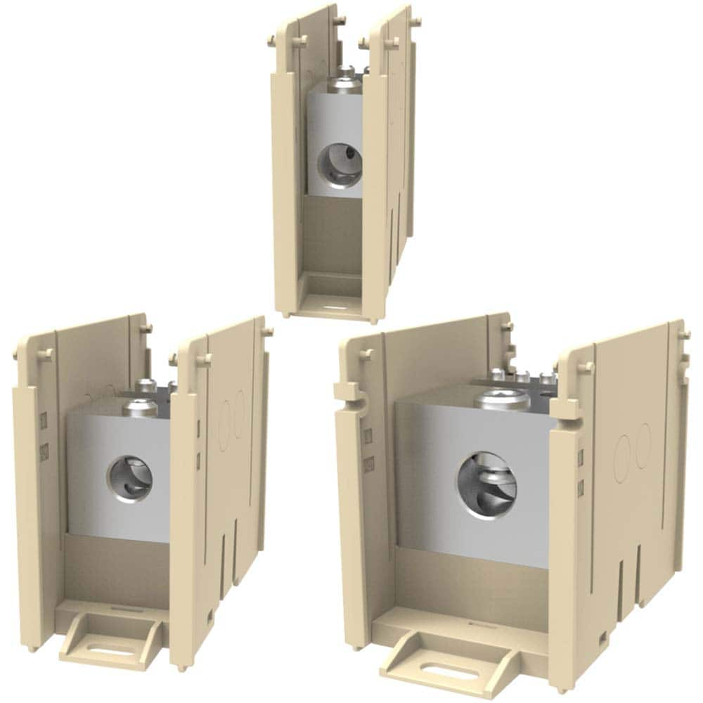 Burndy - Power Distribution Blocks; Amperage: 175 ; Number of Poles: 3 ; Number of Primary Connections: 1 ; Number of Secondary Connections: 6 ; Voltage: 600 ; Primary Wire Range: 14-2/0 AWG - Exact Industrial Supply