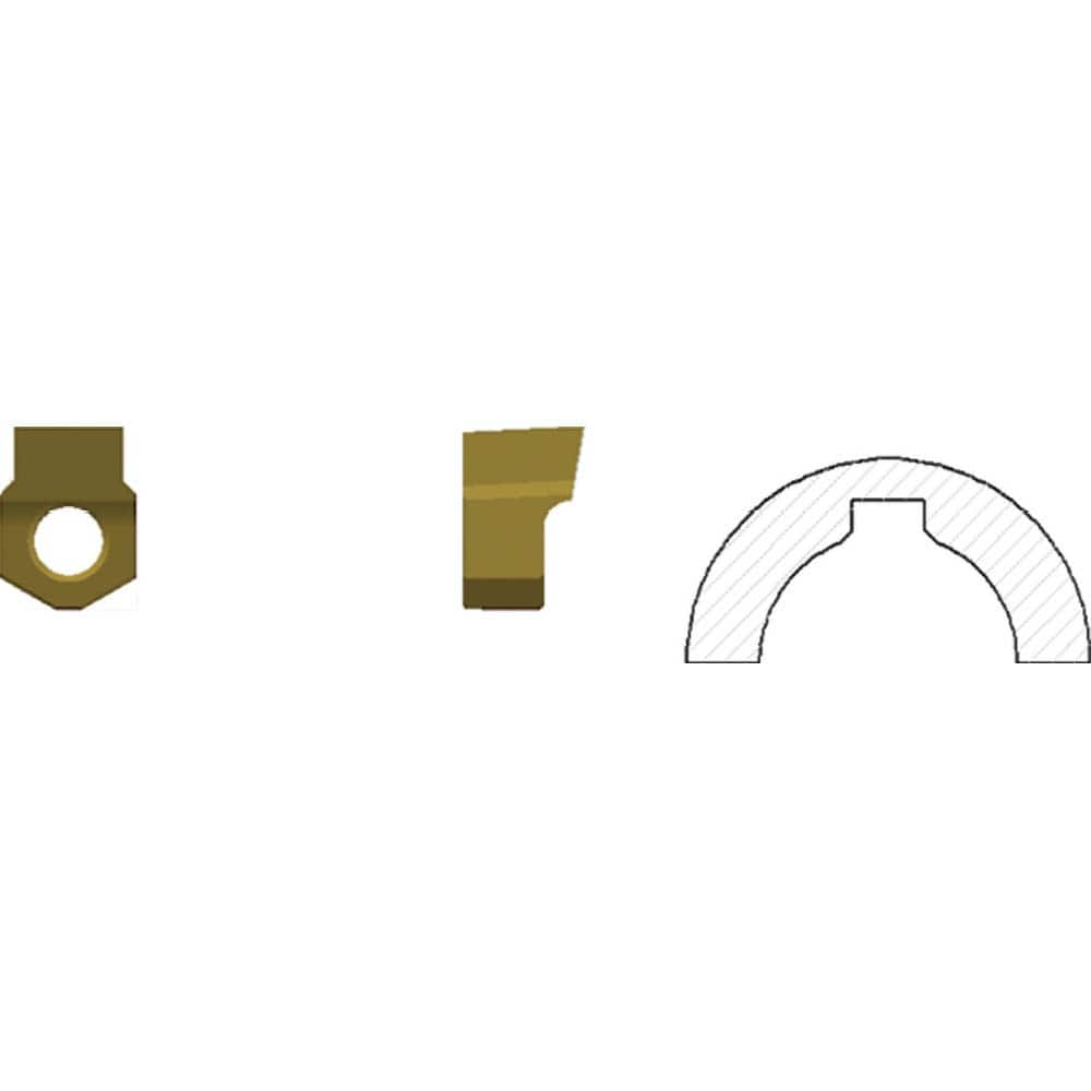 Broaching Inserts; Cutting Width (Decimal Inch): 0.2500; Maximum Depth of Cut (Decimal Inch): 0.1587; Insert Thickness (Decimal Inch): 0.3968; Insert Length (Decimal Inch): 0.5314; Chamfer: No