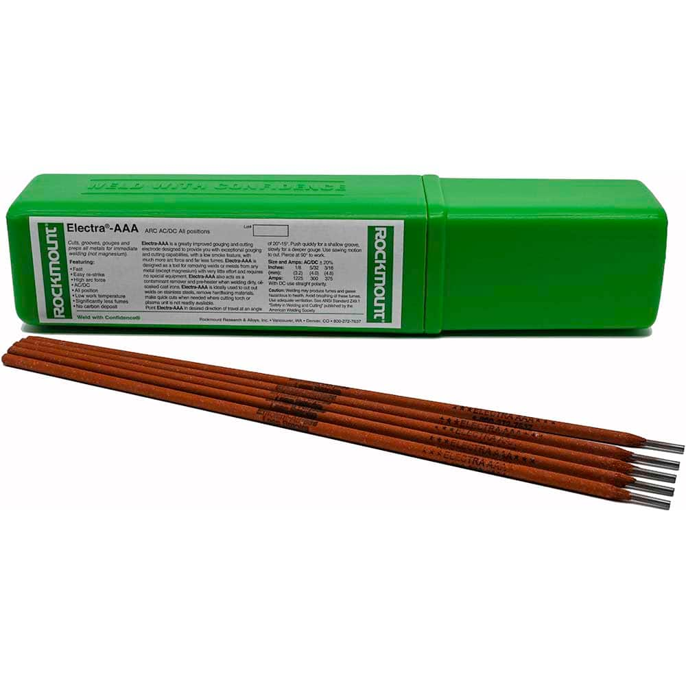 Rockmount Research and Alloys - 5 Lb 1/8 x 14" Carbon Steel Alloy Electra AAA Stick Welding Electrode - Exact Industrial Supply