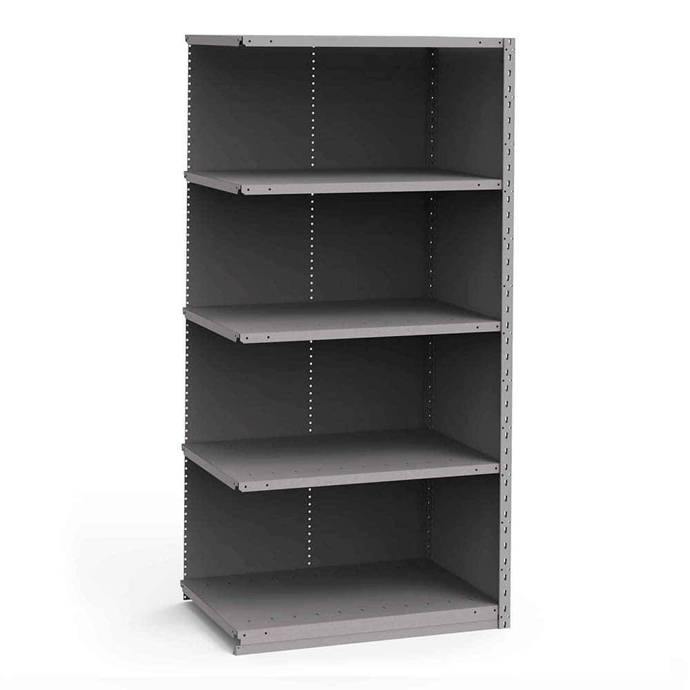 Rousseau Metal - Closed Shelving Units; Type: Add-On ; Load Capacity (Lb.): 3500.000 ; Number of Shelves: 5 ; Height (Inch): 75 ; Width (Inch): 36 ; Depth (Inch): 24 - Exact Industrial Supply