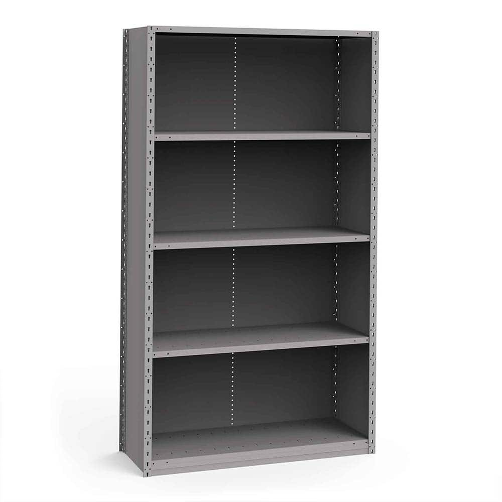 Rousseau Metal - Closed Shelving Units; Type: Starter Unit ; Load Capacity (Lb.): 3500.000 ; Number of Shelves: 5 ; Height (Inch): 87 ; Width (Inch): 48 ; Depth (Inch): 18 - Exact Industrial Supply