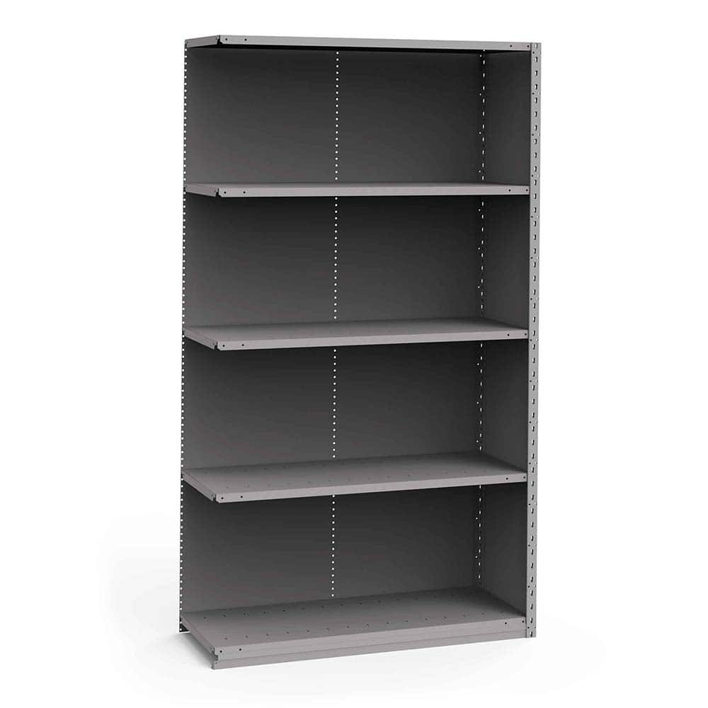 Rousseau Metal - Closed Shelving Units; Type: Add-On ; Load Capacity (Lb.): 3500.000 ; Number of Shelves: 5 ; Height (Inch): 87 ; Width (Inch): 48 ; Depth (Inch): 18 - Exact Industrial Supply