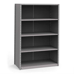 Rousseau Metal - Closed Shelving Units; Type: Starter Unit ; Load Capacity (Lb.): 3500.000 ; Number of Shelves: 5 ; Height (Inch): 75 ; Width (Inch): 48 ; Depth (Inch): 24 - Exact Industrial Supply