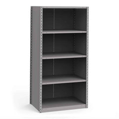 Rousseau Metal - Closed Shelving Units; Type: Starter Unit ; Load Capacity (Lb.): 3500.000 ; Number of Shelves: 5 ; Height (Inch): 75 ; Width (Inch): 36 ; Depth (Inch): 24 - Exact Industrial Supply