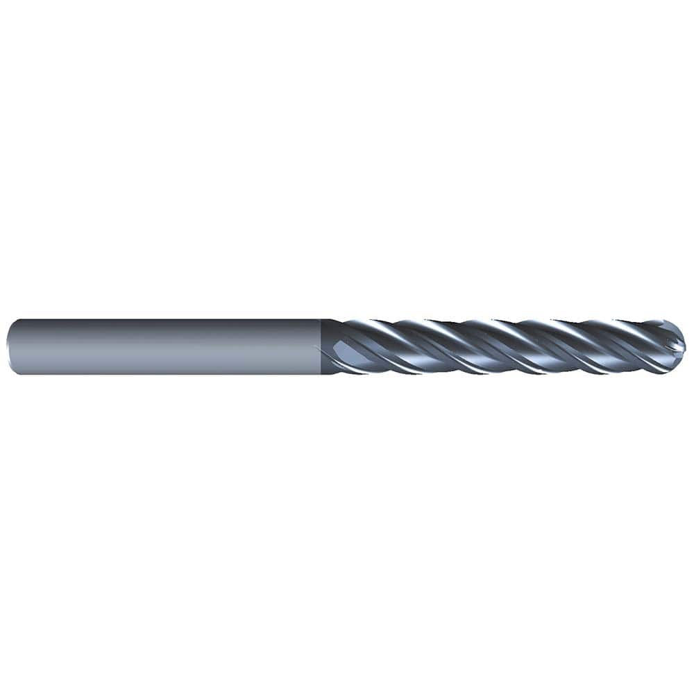 Eliminator - Ball End Mills; Mill Diameter (Inch): 3/4 ; Mill Diameter (Decimal Inch): 0.7500 ; Number of Flutes: 4 ; Length of Cut (Inch): 3 ; Material: Solid Carbide ; Overall Length (Inch): 6 - Exact Industrial Supply