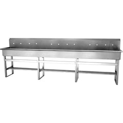 SANI-LAV - Sinks; Type: Six Person Floor Mounted Wash Station ; Outside Length: 120 (Inch); Outside Width: 20 (Inch); Outside Height: 45 (Inch); Inside Length: 117 (Inch); Inside Width: 16-1/2 (Inch) - Exact Industrial Supply