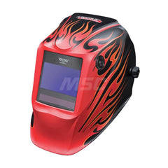 Welding Helmet: Red, Nylon, Shade 5 to 13, Ratchet Adjustment