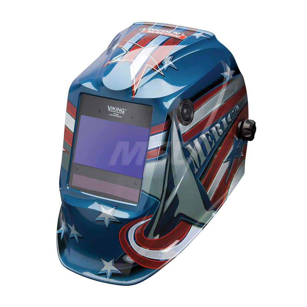 Welding Helmet: Blue, Nylon, Shade 5 to 13, Ratchet Adjustment