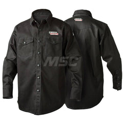 Shirts; Garment Type: General Purpose; Size: Large; Color: Black; Color: Black; Material: FR Cotton; Material: Cotton; Hazardous Protection Level: 2; Chest Size (Inch): 42-46; Sleeve Length: 40; Closure Type: Button