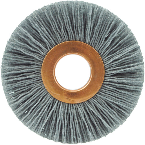 2 1/2″ Diameter-5/8″ Arbor Hole - Abrasive Nylon-Copper Center Straight Nylox Wheel - Caliber Tooling