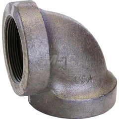 Black 90 ° Elbow: 3″, 0 psi, Threaded Cast Iron, Black Finish, Class 701