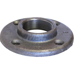 Black Floor Flange: 1-1/4″, 150 psi, Threaded Malleable Iron, Galvanized Finish, Class 150