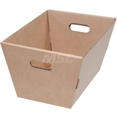 Corrugated Storage Tote: 65 lb Capacity, 10″ High, 13″ Wide, 19.5″ Long Brown, Stacking, Nesting