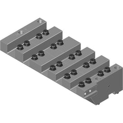 Swiss Gang Plates; Machine Compatibility: STAR; For Use With: STAR SR38; Number of Stations: 5; Quick Change: Yes; Material: Alloy Steel; Station Size: 4x16mm, 1x20mm; Additional Information: Only ARNO split-shank  ™FAST CHANGE ™ tool holders and fixed st