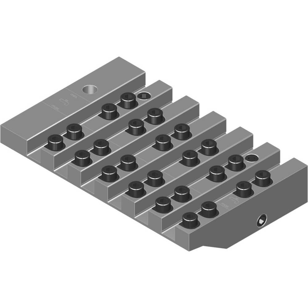 Swiss Gang Plates; Machine Compatibility: STAR; For Use With: STAR SB20R G; Number of Stations: 6; Quick Change: Yes; Material: Alloy Steel; Station Size: 6x12mm; Additional Information: Only ARNO split-shank  ™FAST CHANGE ™ tool holders and fixed stops (