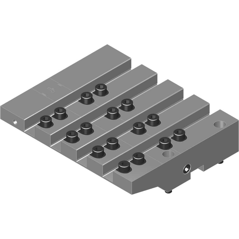 Swiss Gang Plates; Machine Compatibility: STAR; For Use With: STAR SW20; Number of Stations: 4; Quick Change: Yes; Material: Alloy Steel; Station Size: 4x12mm; Additional Information: Only ARNO split-shank  ™FAST CHANGE ™ tool holders and fixed stops (wit