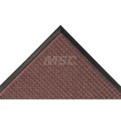 Carpeted Entrance Mat: 120' Long, 48' Wide, Blended Yarn Surface Standard-Duty Traffic, Rubber Base, Burgundy